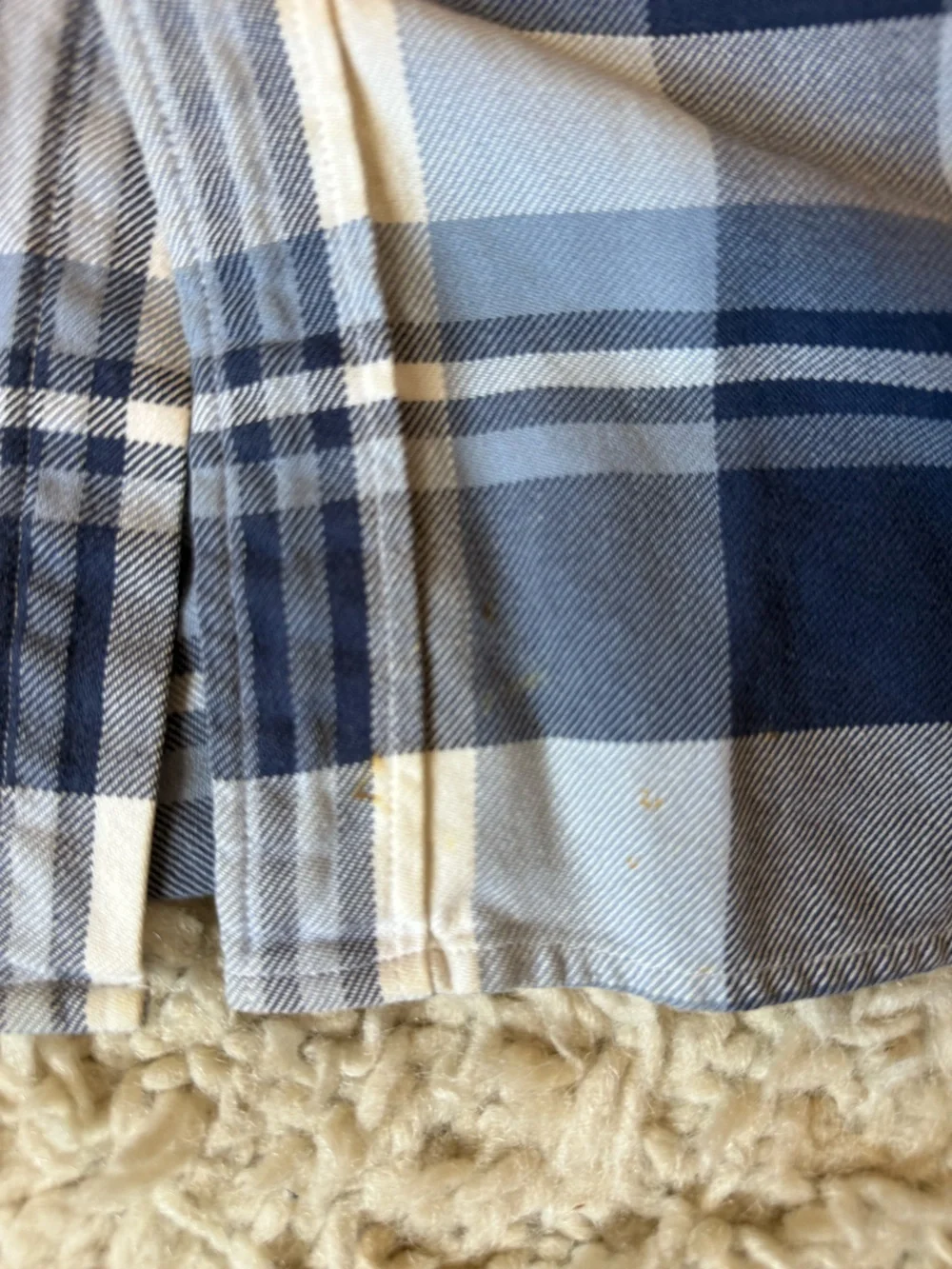 J. Crew Blue and White Plaid Flannel Button-Down Shirt - Men's